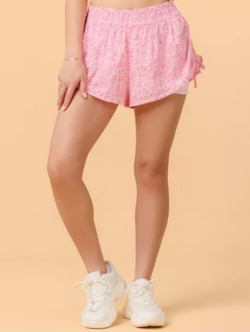 NWT Blogilates Women's Mommy & Me Tiny Bows Shorts - Pink Floral Print